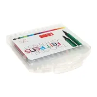 Фломастеры-кисточки 24 BRIGHT, COLORS, двусторонние, в пластиковом пенале