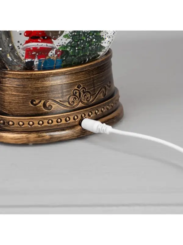 Светодиодная фигура &laquo;Дед Мороз у ёлки&raquo; 12.5&times;20&times;7.5 см, пластик, от батареек АААх3, USB, свечение тёплое белое