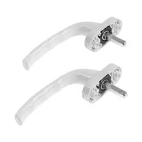 Ручка для окон ПВХ ТУНДРА, алюминий и пластик, 32 мм, цвет белый, набор 2 шт