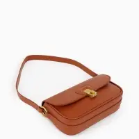 Сумка женская багет TEXTURA на молнии, 21&times;6&times;11 см, коричневая