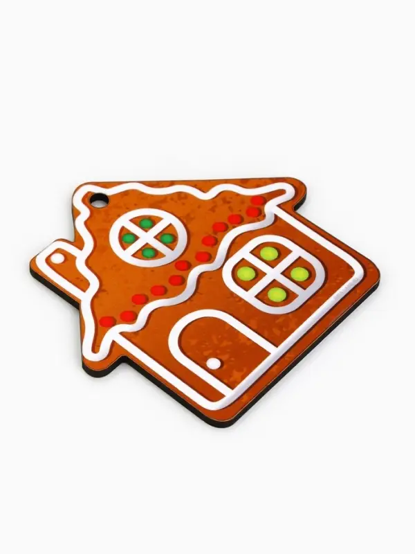 Ёлочная игрушка деревянная &laquo;Новый год: домик&raquo;, набор 10 шт.