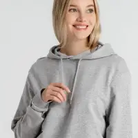 Толстовка с капюшоном унисекс Hoodie, серый меланж, размер XS