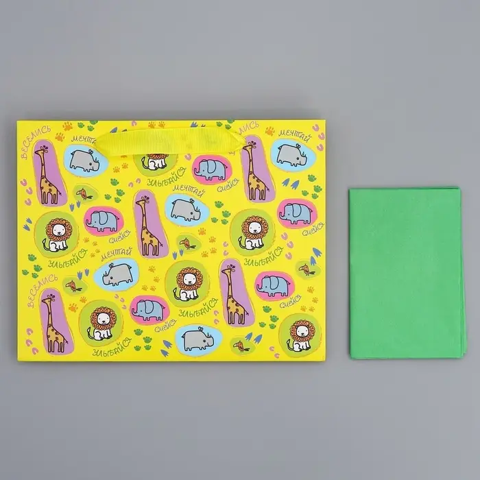 Пакет подарочный ламинированный с тишью, упаковка, «Улыбайся», MS 23 х 18 х 10 см