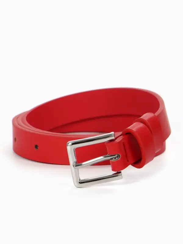 Ремень женский, 1 прокол, пряжка металл, 1.8&times;105 см, красный