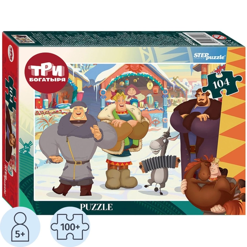 Пазл (мозаика) puzzle 104 Три богатыря и Пуп Земли (Мельница), 82256