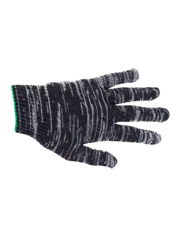 Перчатки рабочие, хб, вязка 10 класс, 5 нитей, размер 9, с ПВХ точками, серые, Greengo