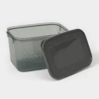 Контейнер для заморозки и хранения продуктов phibo &laquo;Кристалл&raquo;, 1.7 л, 18&times;12.5&times;11 см, пластик, прозрачный, крышка серая