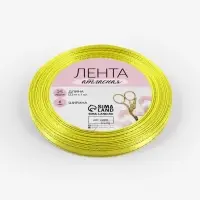 Лента атласная, с золотым люрексом, 6 мм, 23±1 м, жёлтая №015