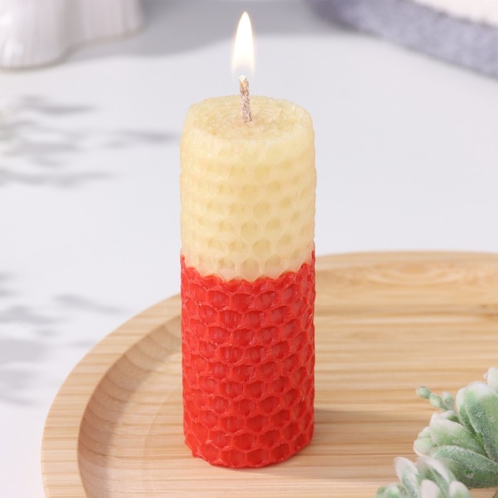 Свеча из вощины, медово-красная, 8 см Свеча из вощины, медово-красная, 8 см