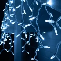 Гирлянда &laquo;Бахрома&raquo; 3&times;0.6 м, IP65, УМС, белая нить каучук, 108 LED, свечение белое, 220 В