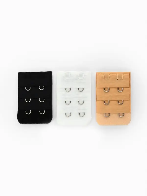 Застёжка для бюстгальтера, удлинитель, 3 ряда 2 крючка, 3.2×5 см, 3 шт. Застёжка для бюстгальтера, удлинитель, 3 ряда 2 крючка, 3.2×5 см, 3 шт.