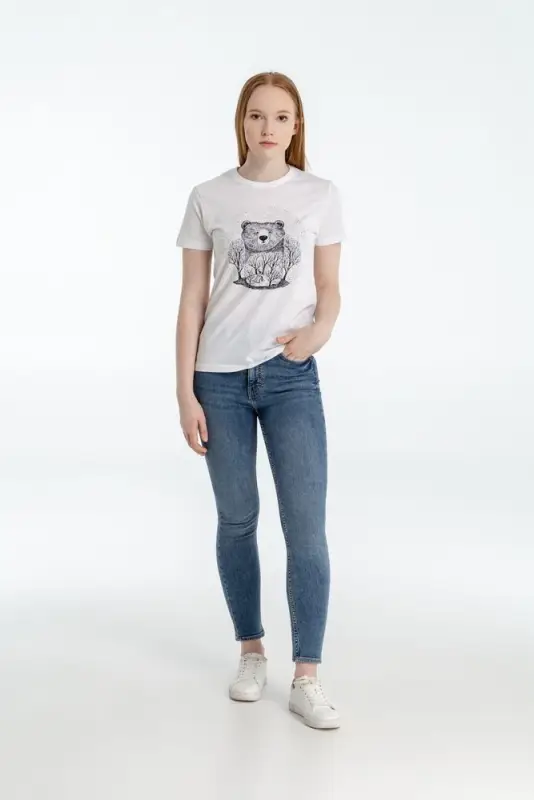 Футболка женская Bear, белая, размер XL