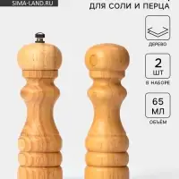 Набор для специй Доляна &laquo;Комфорт&raquo;, 2 предмета: мельница и солонка, бежевый