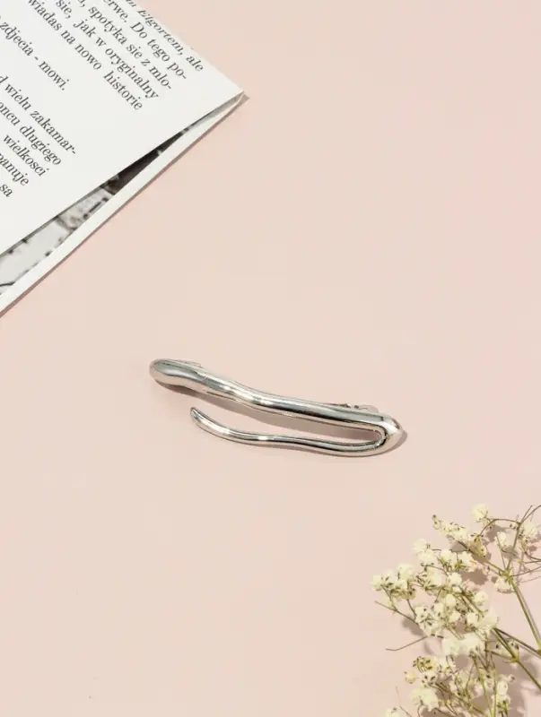 Заколка - автомат для волос QF &laquo;Рокси&raquo; изгиб, 8 см, серебро