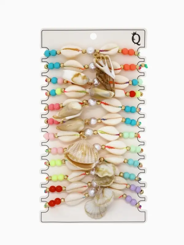 Браслет на нити &laquo;QF. Ассорти. Ракушки&raquo;, d=7 см, разноцветный в золоте