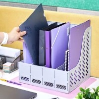 Лоток вертикальный Attache 4отделения сборный серый