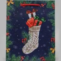 Пакет подарочный &laquo;Новогодний носок с подарками&raquo;, 18&times;10&times;22.3 см
