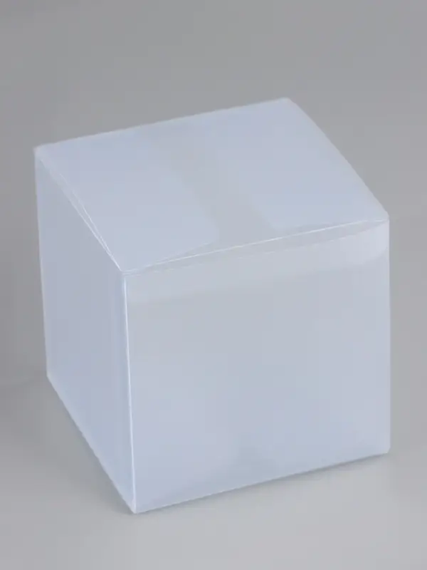 Складная прозрачная коробка из PVC, для упаковки подарков, матовая 10&times;10&times;10 см