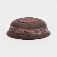 Тарелка глубокая &laquo;Ангоб&raquo;, 550 мл, 16&times;5 см, красная глина