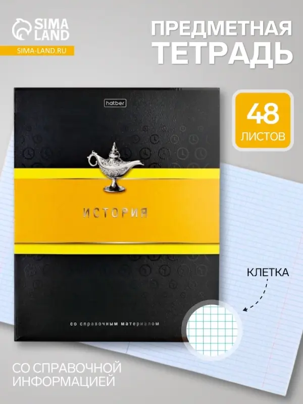 Предметная тетрадь по истории Hatber &laquo;Гармония&raquo;, 48 листов, в клетку, со справочным материалом, обложка из мелованного картона