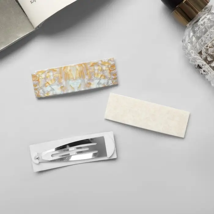 Невидимки для волос «Дифда», набор 3 шт., 7 см, мраморные Невидимки для волос «Дифда», набор 3 шт., 7 см, мраморные