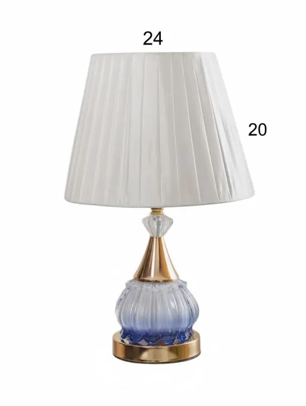 Лампа настольная &laquo;Ева&raquo; 1&times;40 Вт Е27 1&times;4 Вт LED золото/синий 25&times;25&times;42 см