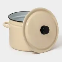 Кастр.цил.борт. 9л (слоновая)Без декора