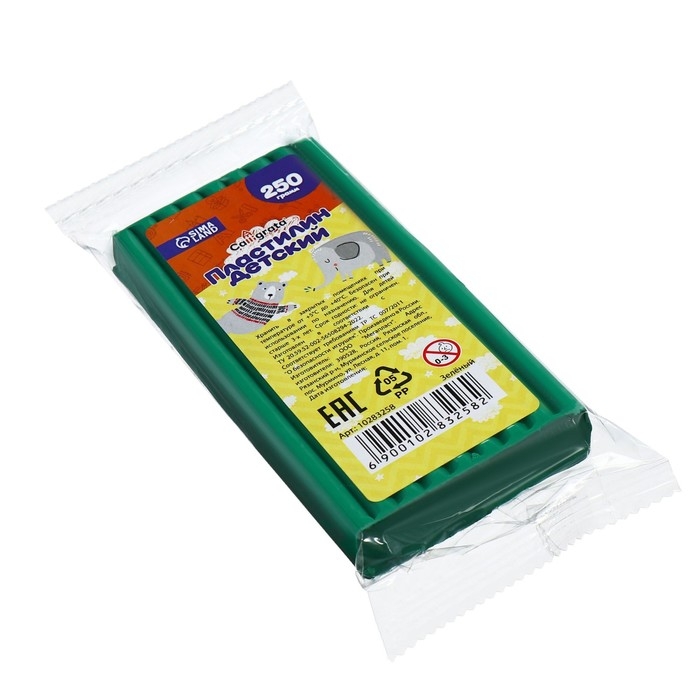 Пластилин 250г Calligrata Классический, зелёный Пластилин 250г Calligrata Классический, зелёный