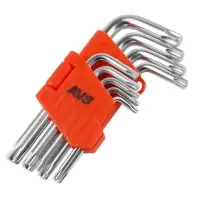 Набор ключей торцевых изогнутых коротких TORX 9 предметов (T10-T50) AVS TXS-9