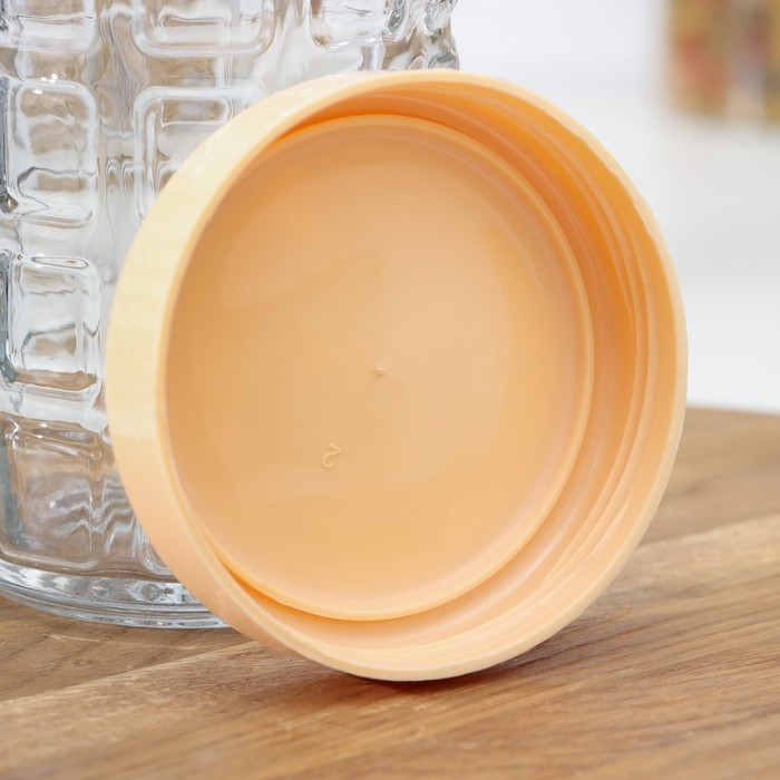 Банка для сыпучих продуктов, стеклянная, 850 мл, с крышкой