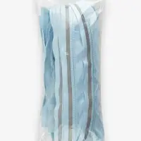 Молния &laquo;Спираль&raquo;, №5, разъёмная, со светоотражающей полосой, замок автомат, 60 см, голубая