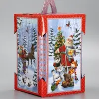 Подарочная новогодняя коробка «Золотая рыбка» 15.8×15.8×23.5 см