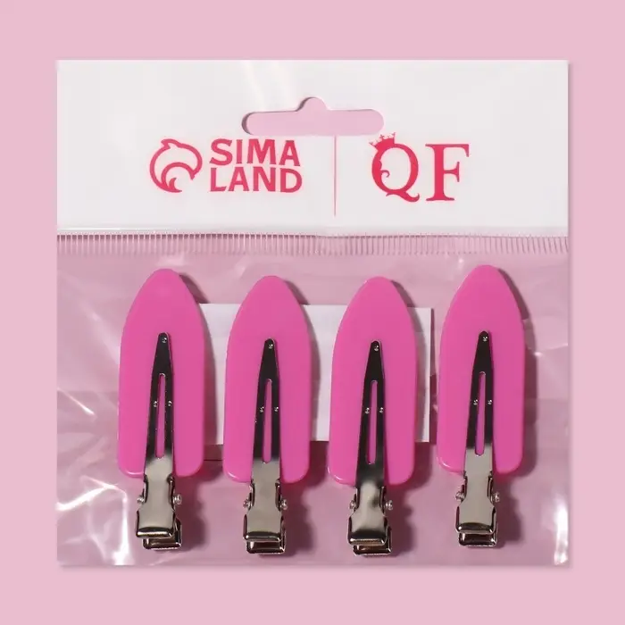 Зажимы для волос, набор - 4 шт., 1.8×6 (±1) см, МИКС Зажимы для волос, набор - 4 шт., 1.8×6 (±1) см, МИКС