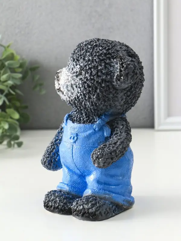 Копилка Копилка "Мишка в джинсах" серый, 19,5х13х11 см