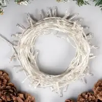 Гирлянда &laquo;Нить&raquo; 10 м, IP20, прозрачная нить, 100 LED, 8 режимов, 220 В, свечение синее