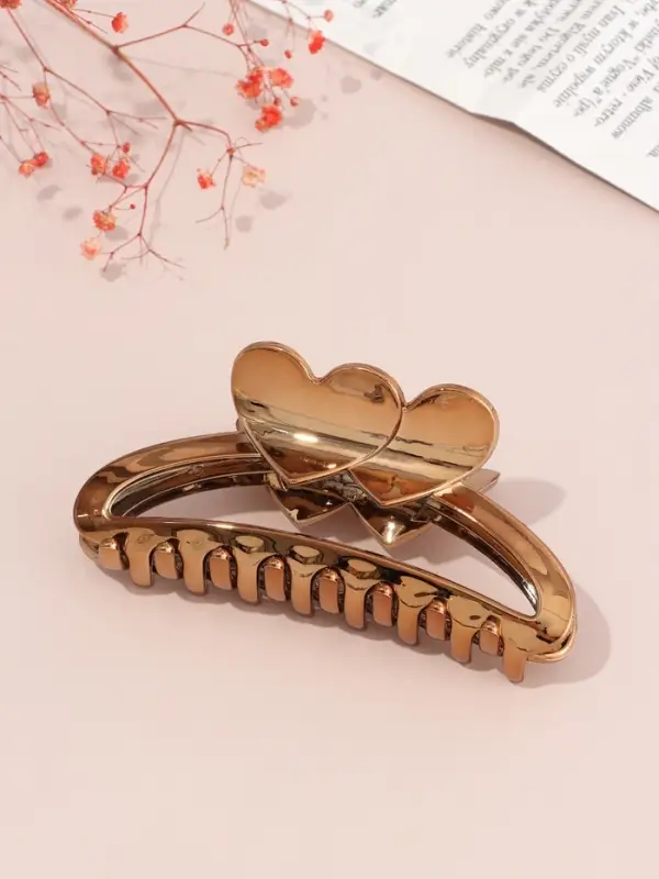 Краб для волос &laquo;Пеги&raquo; дуэт сердец, 13&times;5.5 см, микс