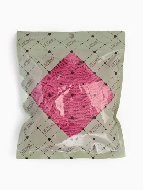 Сумка-авоська хозяйственная, клетка 1.5 см, розовая