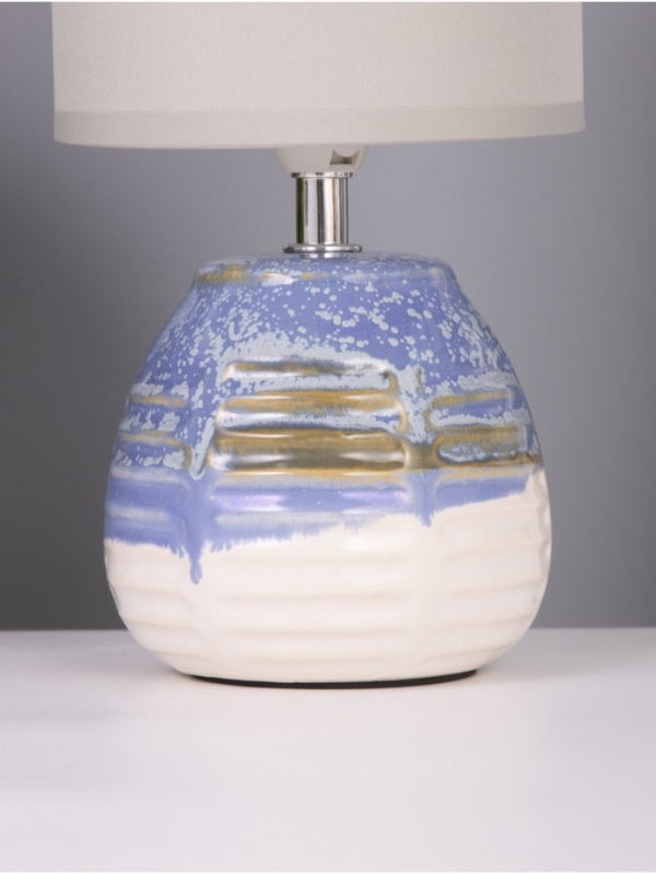 Лампа настольная Лампа настольная "Рэндзи" 1х40Вт Е14 синий/белый 13х13х25см