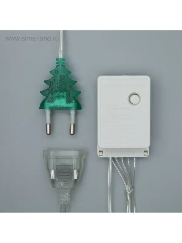 Гирлянда &laquo;Занавес&raquo; 2&times;1.5 м с насадками &laquo;Ёжики&raquo;, IP20, прозрачная нить, 360 LED, свечение мульти, 8 режимов, 220 В