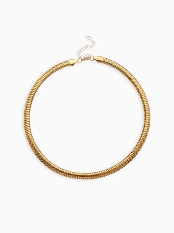 Чокер &laquo;Рельеф&raquo;, узкий, 1 см, цвет золото, 47.5 см