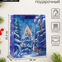 Пакет подарочный новогодний ламинированный &laquo;Ночная красавица&raquo;, 18&times;22.3&times;10 см