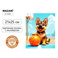 Алмазная мозаика &laquo;Щенок-баскетболист&raquo; 21&times;25 см, с мольбертом