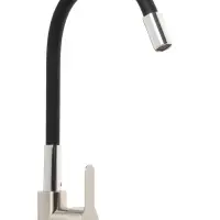 Смеситель для кухни ZEIN Z2751, гибкий излив, картридж 35 мм, нерж. сталь, черный/сатин