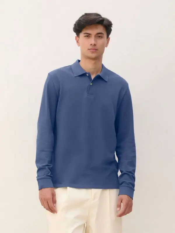 Рубашка поло унисекс с длинным рукавом Pacific LSL, черная, размер XS