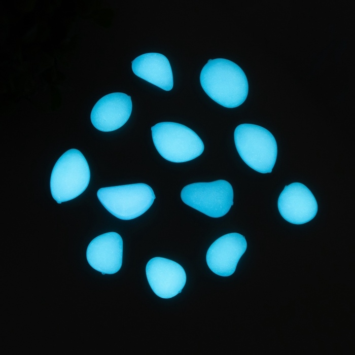 Декор для творчества пластик светится в темноте  Декор для творчества пластик светится в темноте "Белые камешки" набор 12 шт