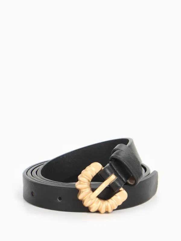 Ремень женский тонкий, 110&times;1.8 см, пряжка металл, чёрный