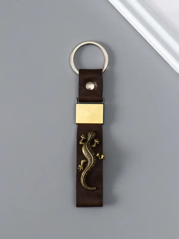 Брелок кожзам  Брелок кожзам "Ремешок с ящерицей" 2,2х10 см