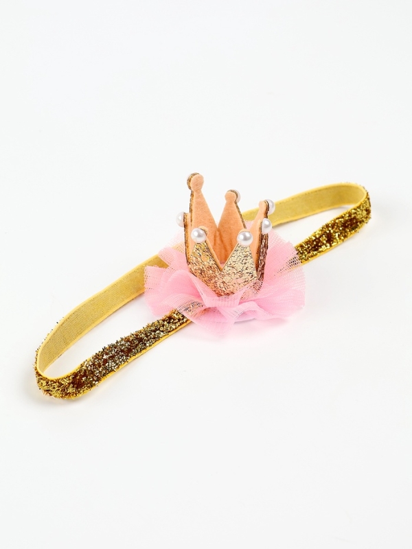 Повязка на голову с короной, золотая Повязка на голову с короной, золотая