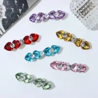 Заколка - автомат для волос QF &laquo;Грани&raquo;, сердечки, 8 см, МИКС