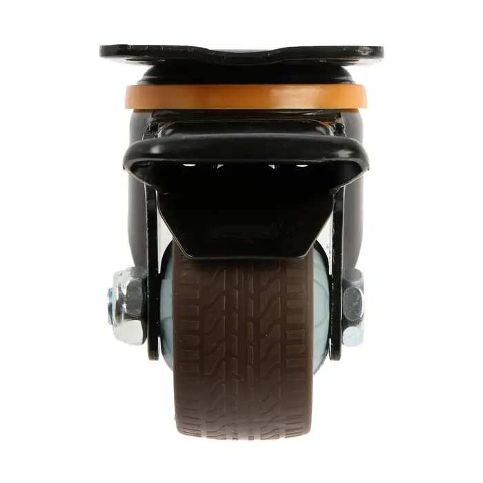 Колесо мебельное CAPPIO, d=62 мм, на площадке, со стопором, поворотное, покрытие TPR